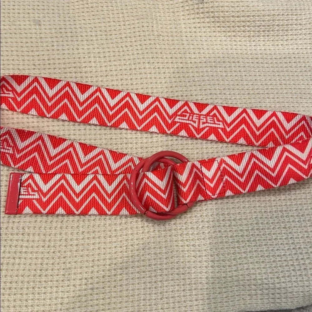 Diesel Chevron Patterned Belt - Pink coral